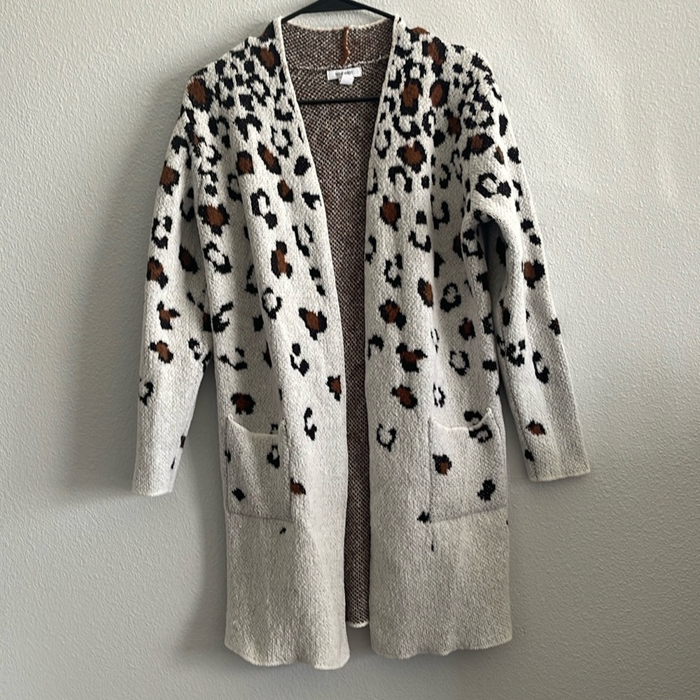 Nine West Women’s Leopard Print Cardigan Sweater Size Small